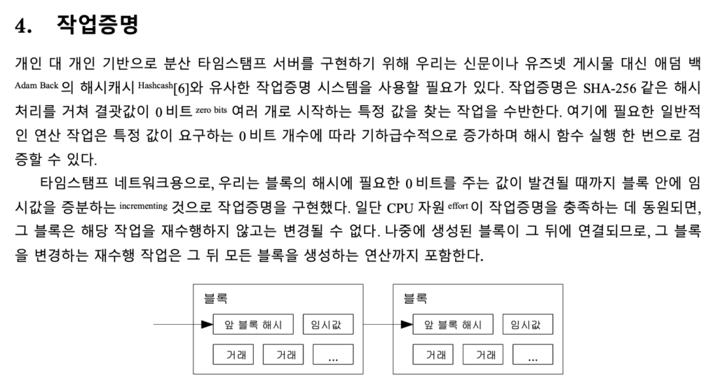 사토시 나카모토 - 비트코인 백서 prove of work